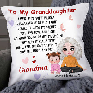 Personalized Mom Grandma To Daughter Granddaughter Son Grandson Hug This Pillow