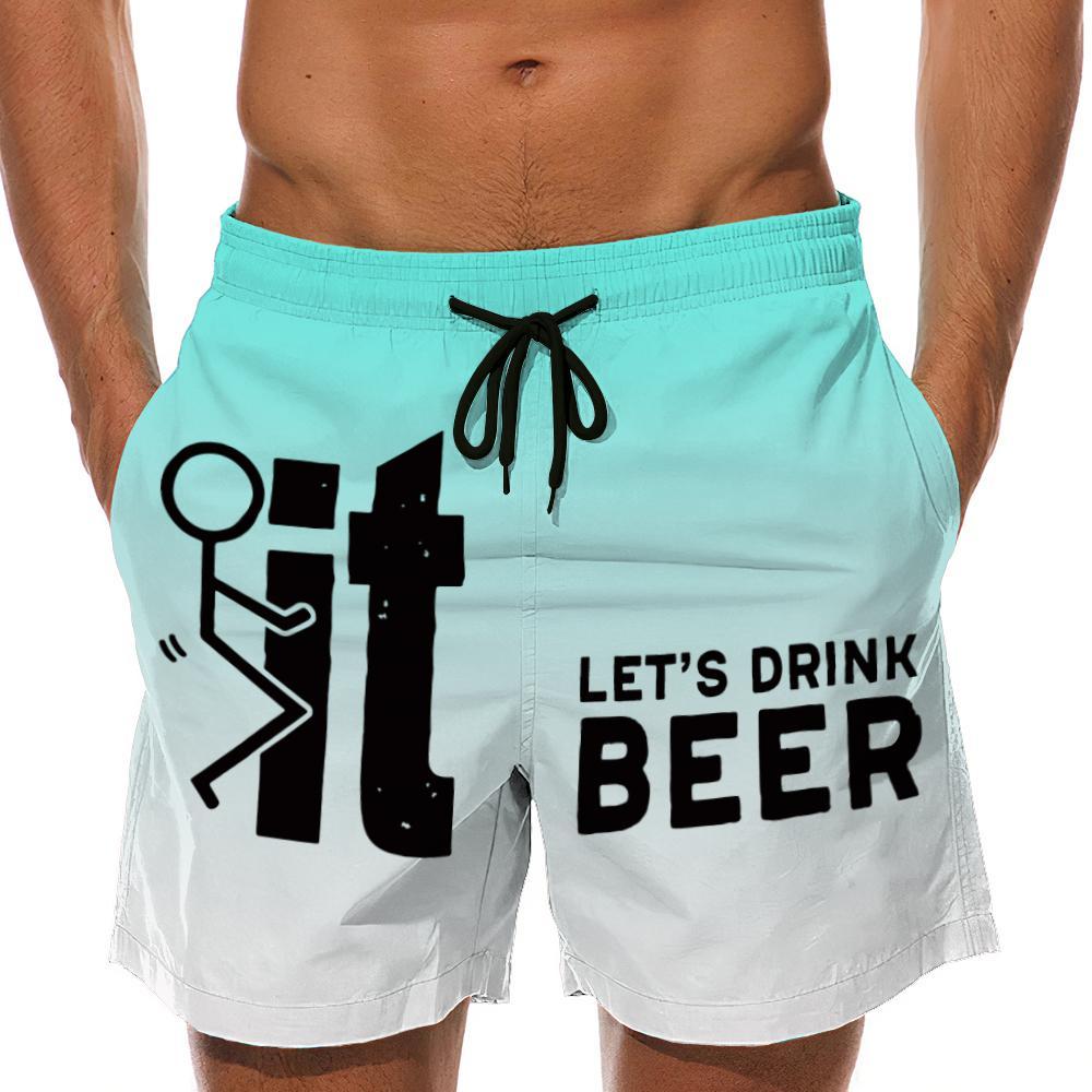 Let's Drink Beer - Custom Swim Trunks