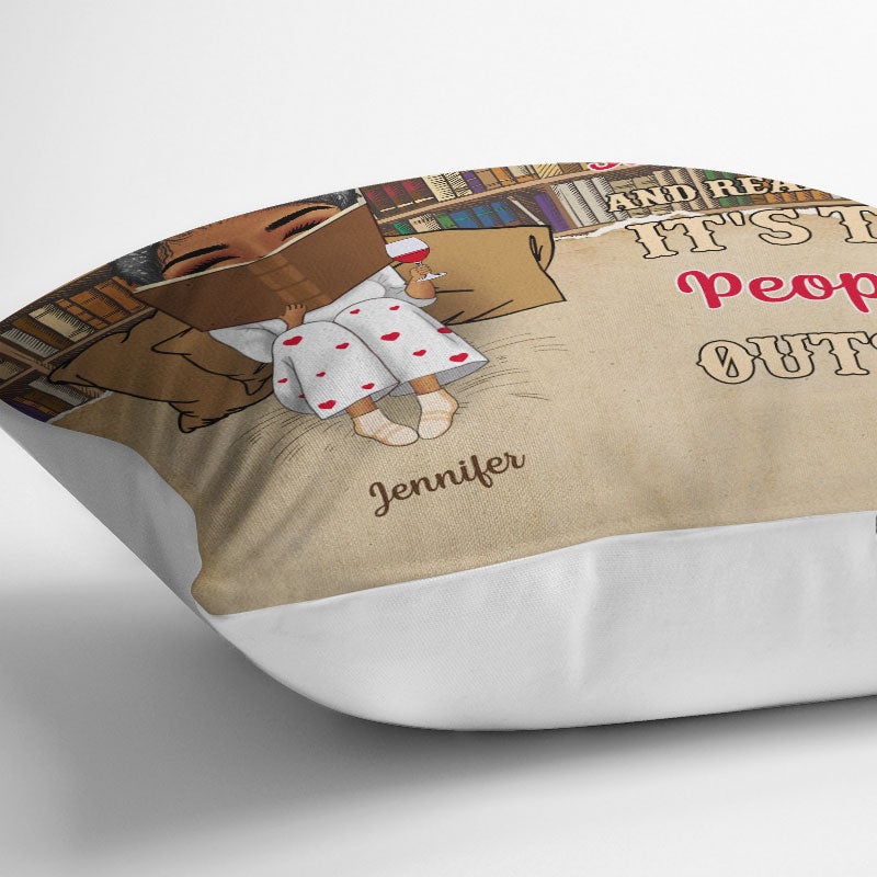 Reading Chibi Girl Just A Girl Who Loves Books - Personalized Custom Cushion