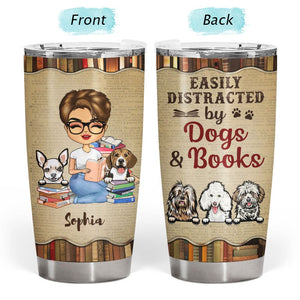 A Girl Who Loves Books & Dogs - Reading Gift - Personalized Custom Tumbler