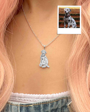 Personalized Silver Necklace, Upload Photo and Names