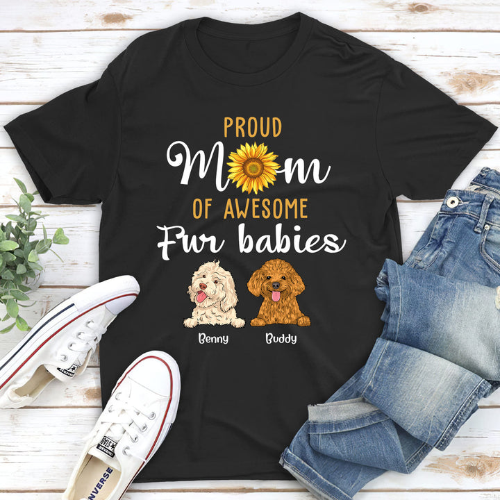 PROUD MOM OF DOGS - PERSONALIZED CUSTOM UNISEX T-SHIRT