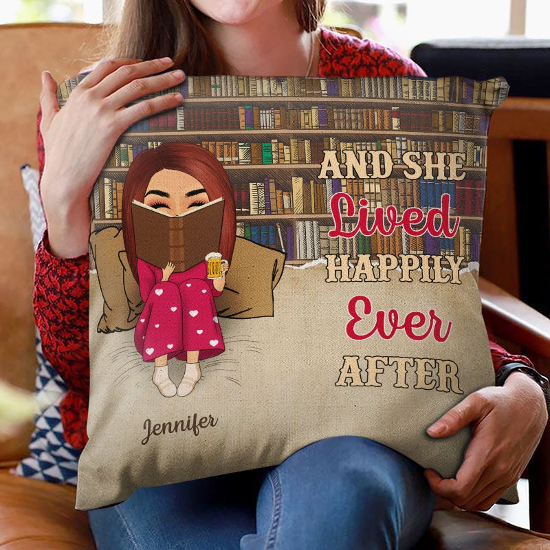 Reading Chibi Girl Just A Girl Who Loves Books - Personalized Custom Cushion