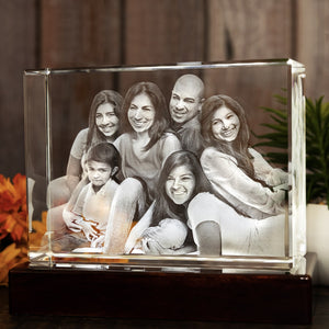 Personalized Custom Photo engraved Crystal - Crystal Rectangle For Family