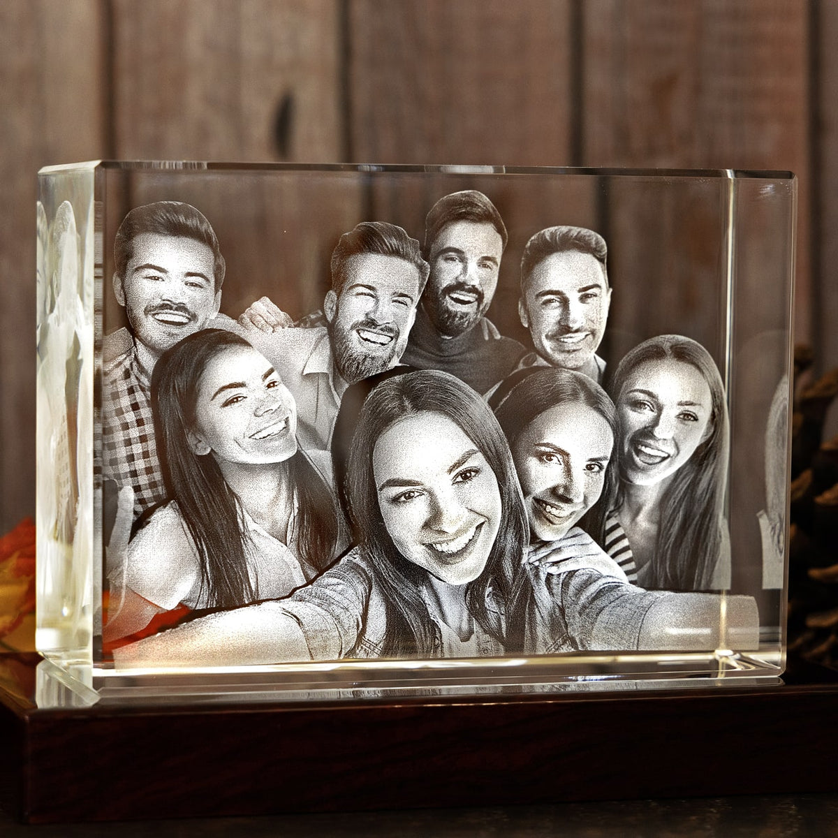 Personalized Custom Photo engraved Crystal - Crystal Rectangle For Family