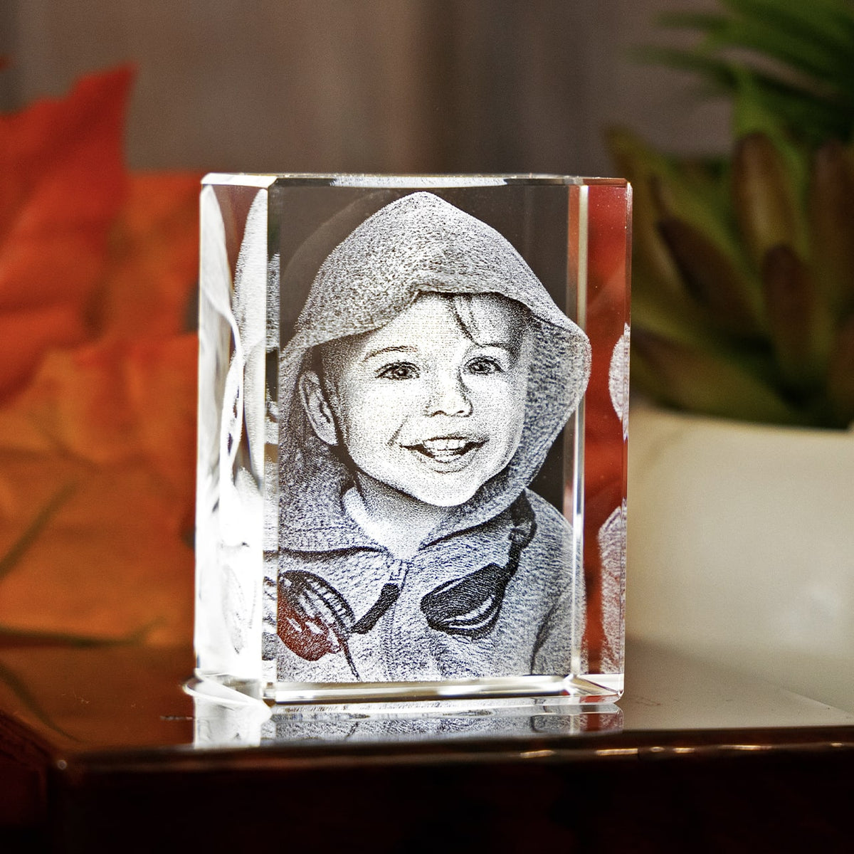 Personalized Custom Photo engraved Crystal - Crystal Rectangle For Family