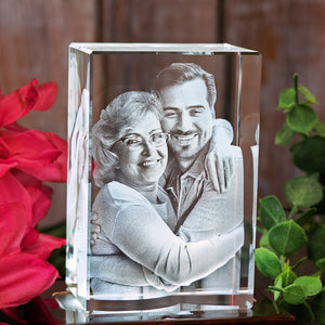 Personalized Custom Photo engraved Crystal - Crystal Rectangle For Family