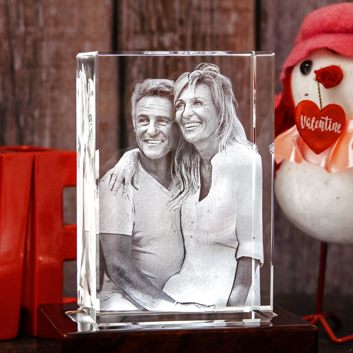 Personalized Custom Photo engraved Crystal - Crystal Rectangle For Family
