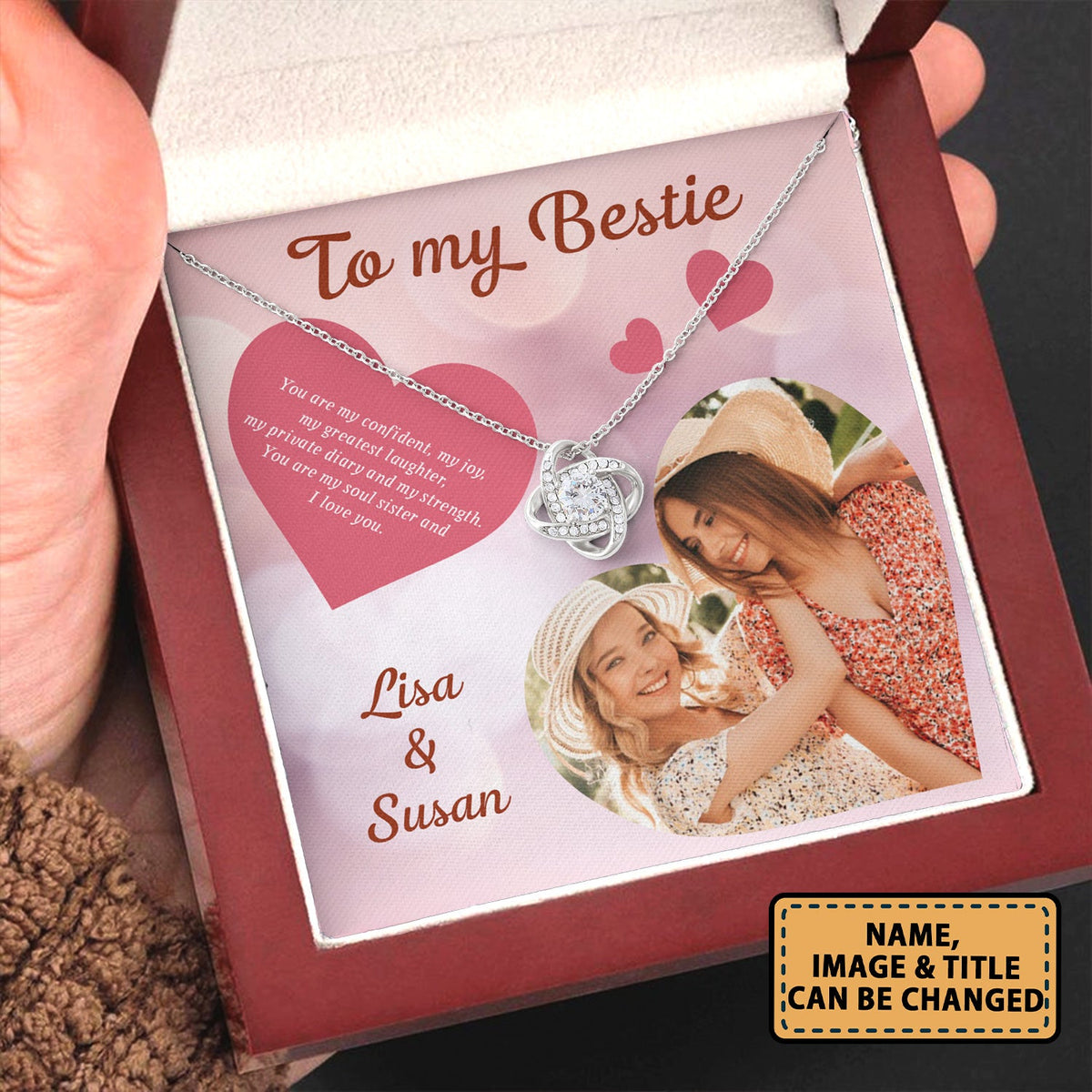 Best Friends To My Bestie You Are My Confident My Joy - Love Knot Necklace Personalizedwitch for Bestie