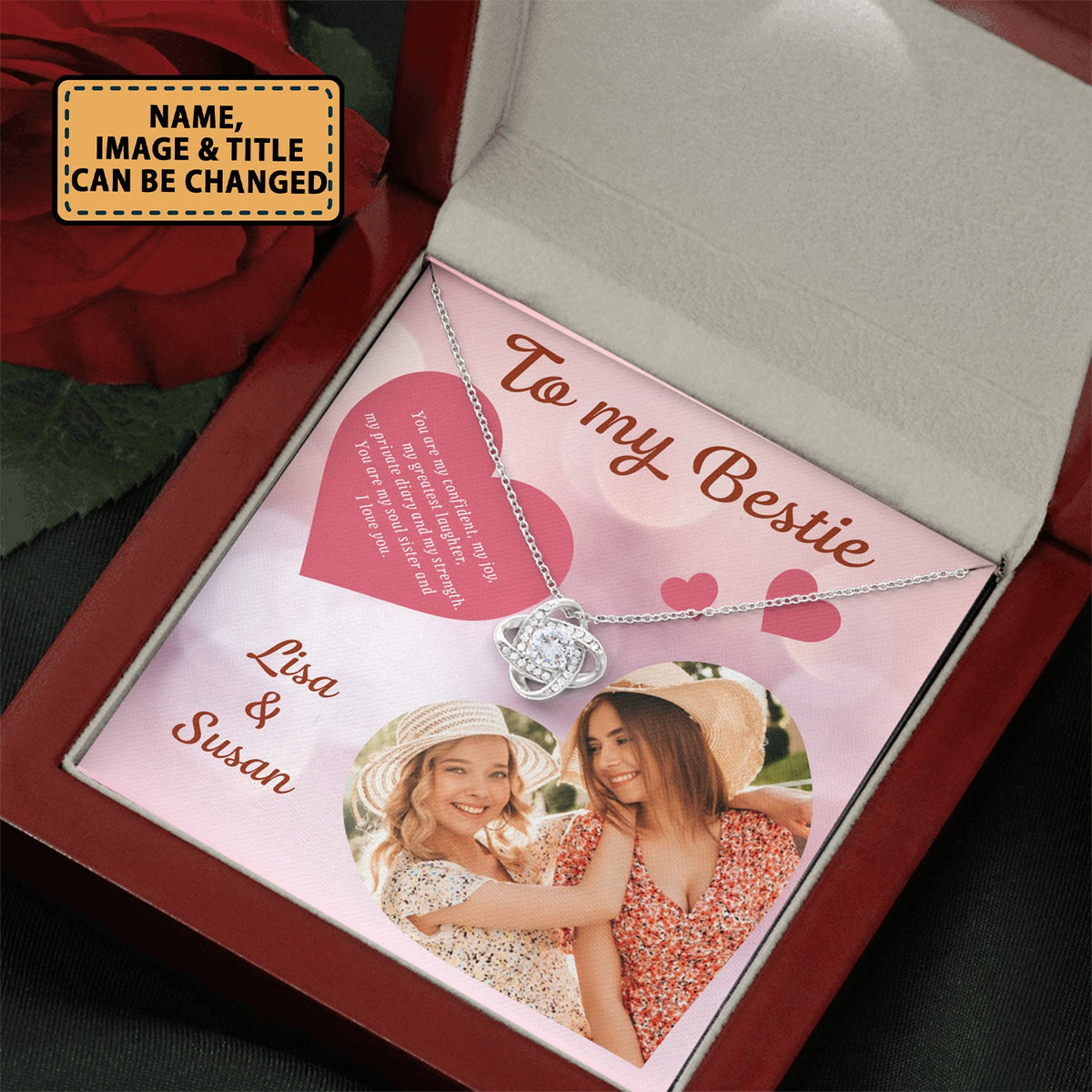 Best Friends To My Bestie You Are My Confident My Joy - Love Knot Necklace Personalizedwitch for Bestie