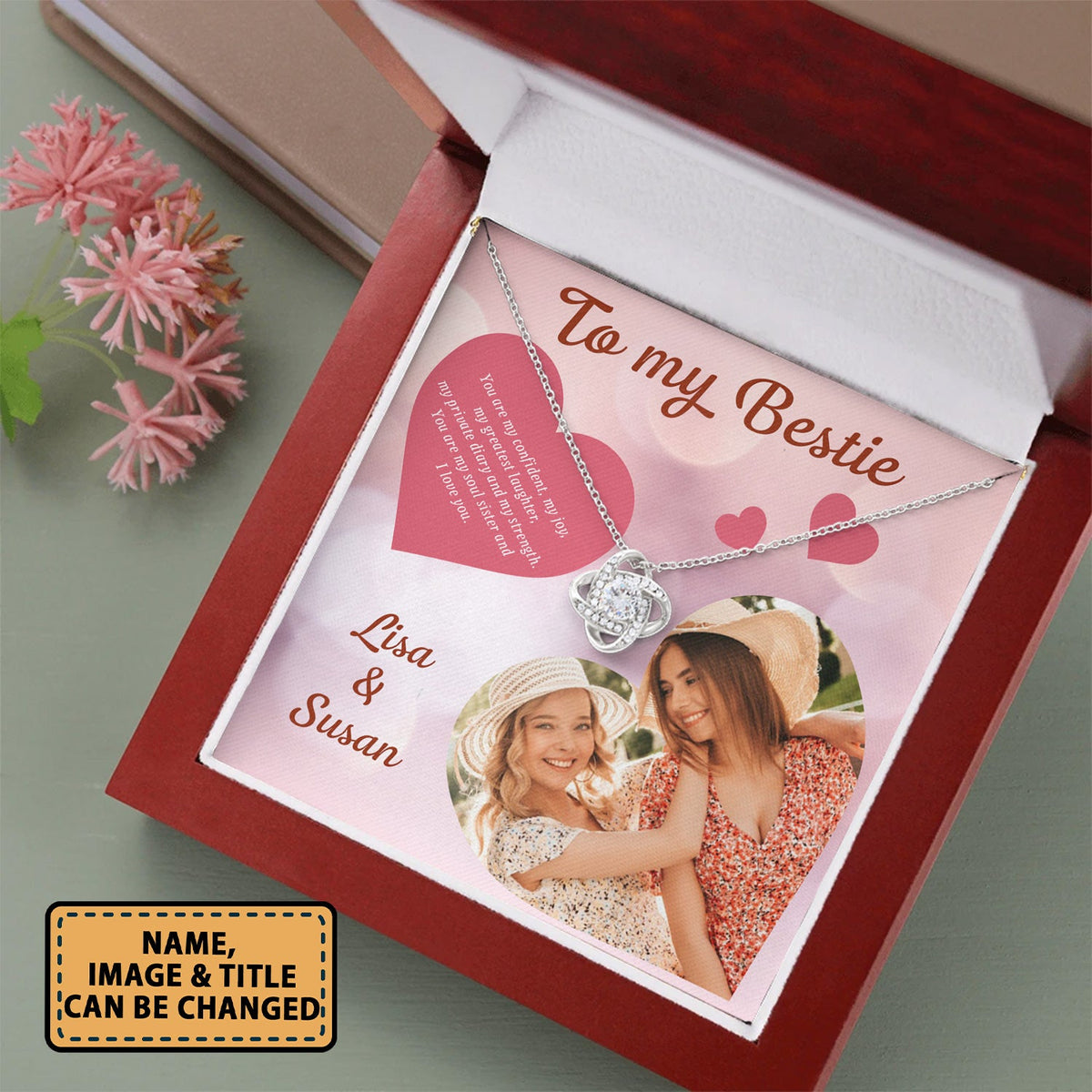 Best Friends To My Bestie You Are My Confident My Joy - Love Knot Necklace Personalizedwitch for Bestie