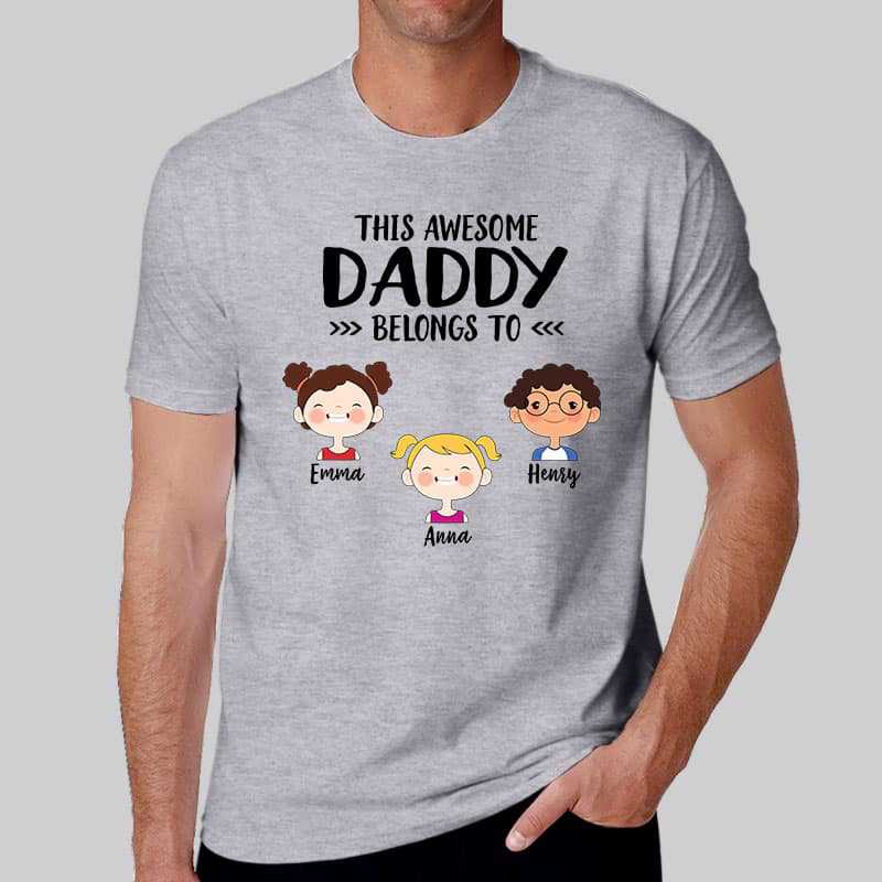This Daddy Belongs To Cute Kid Face Personalized Shirt