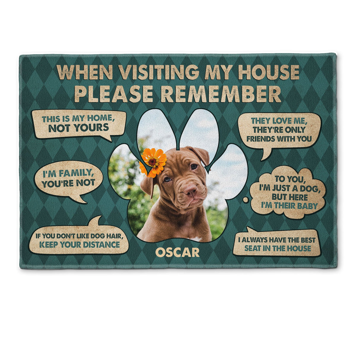 When Visiting My House - Personalized Doormat - Birthday Funny Gift For Dog Lovers