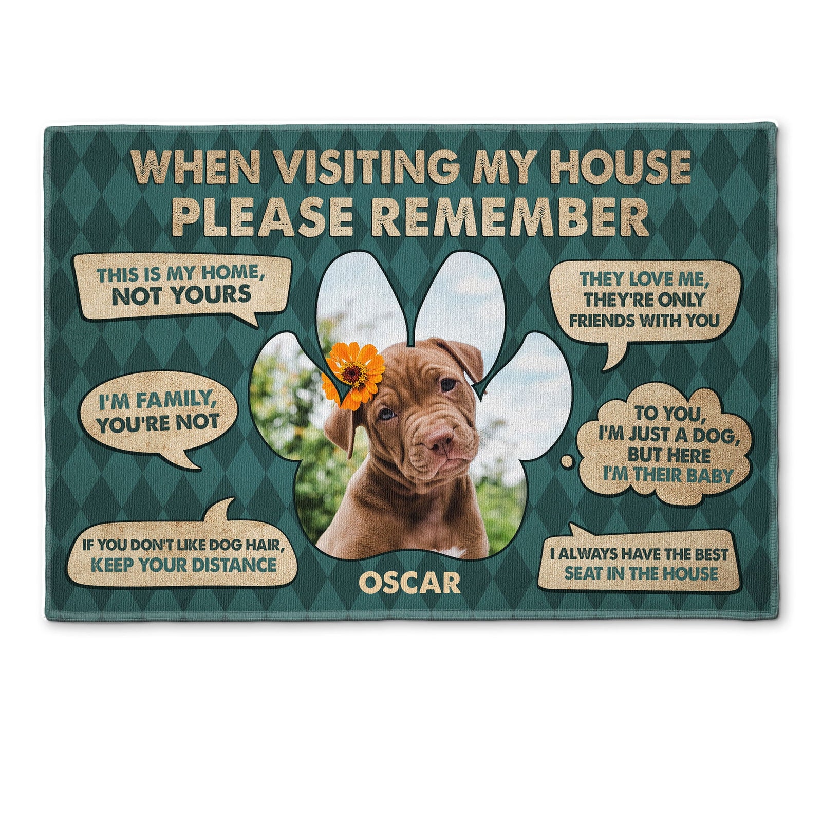 When Visiting My House - Personalized Doormat - Birthday Funny Gift For Dog Lovers