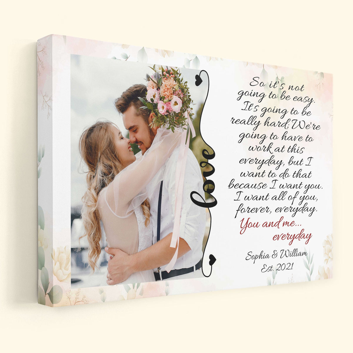 Personalized Picture Poster - You And Me... Everyday - Custom Valentines Day Gifts