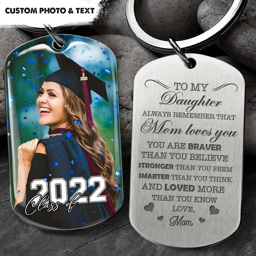 You're Braver Than You Believe Graduation Metal Keychain, Graduation Gift
