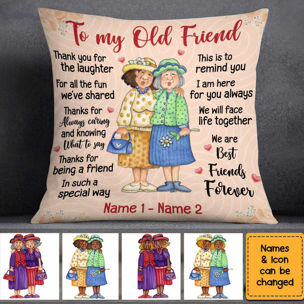 Personalized Old Friends Pillow cover