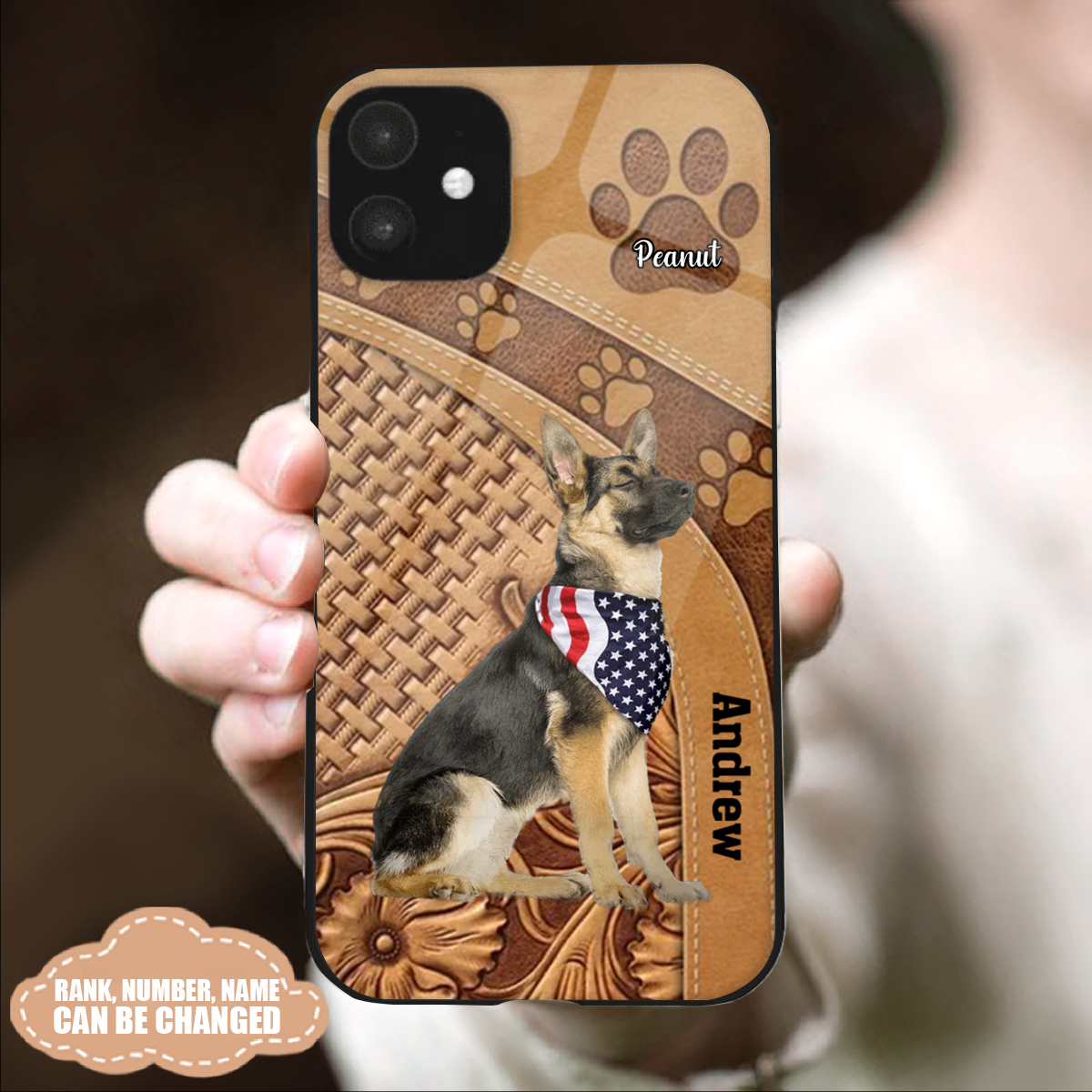 Dog With USA Flag Personalized Phone Case - Gift For Independence Day