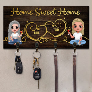 Home Sweet Home - Anniversary Gifts, Gift For Couples, Husband Wife - Personalized Key Hanger