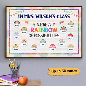 Teacher Classroom Rainbow Of Possibilities Students Name Personalized Horizontal Poster