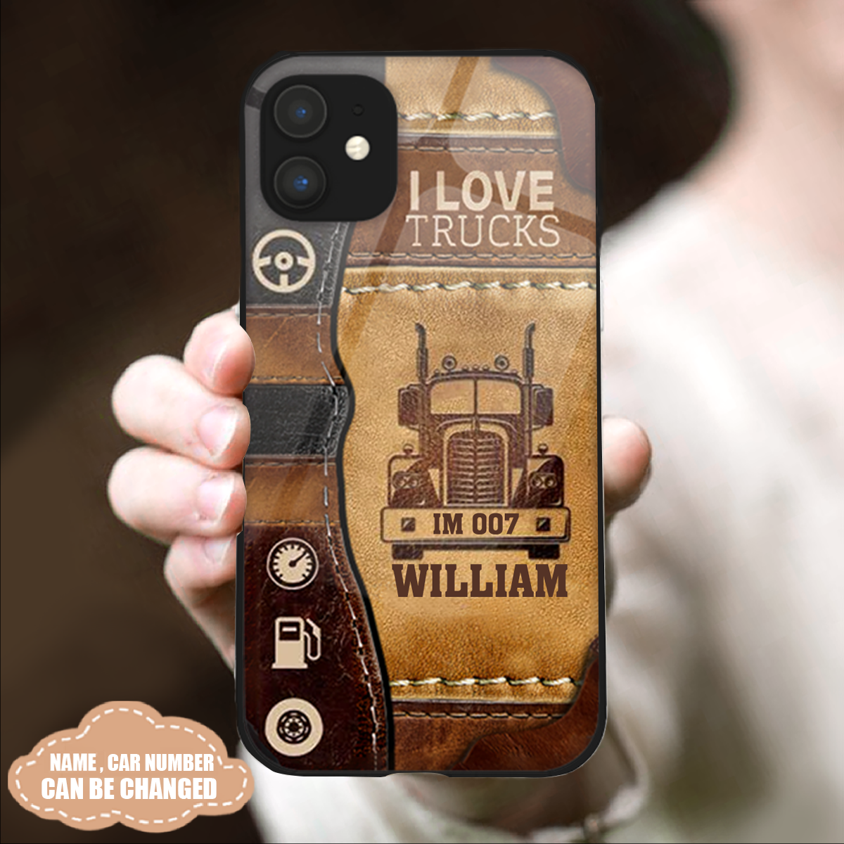 Gift For Truckers - Personalized Glass Phone Case