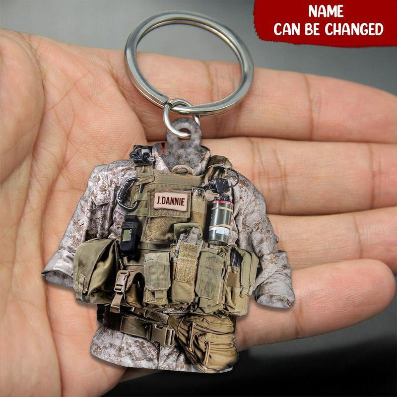 US FIGHTER UNIFORM CUSTOM FLAT KEYCHAIN