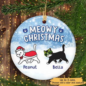 Christmas Meowy Christmas Walking Personalized Cat Decorative Christmas Ornament