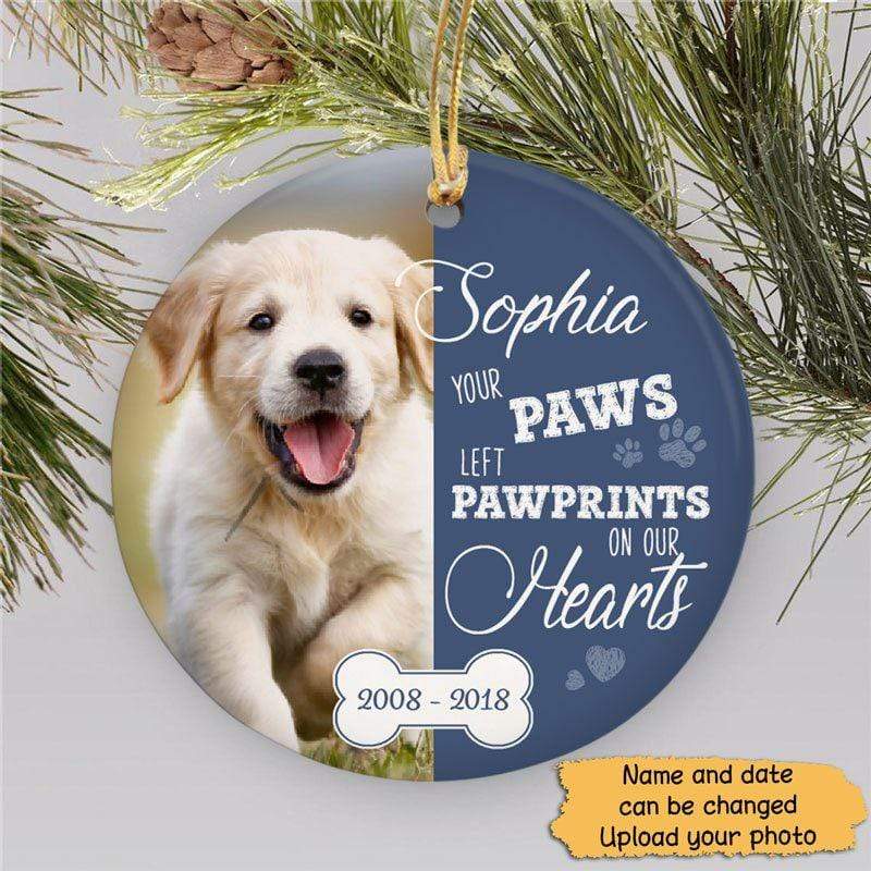 Christmas Your Paws Personalized Dog Decorative Memorial Ornament