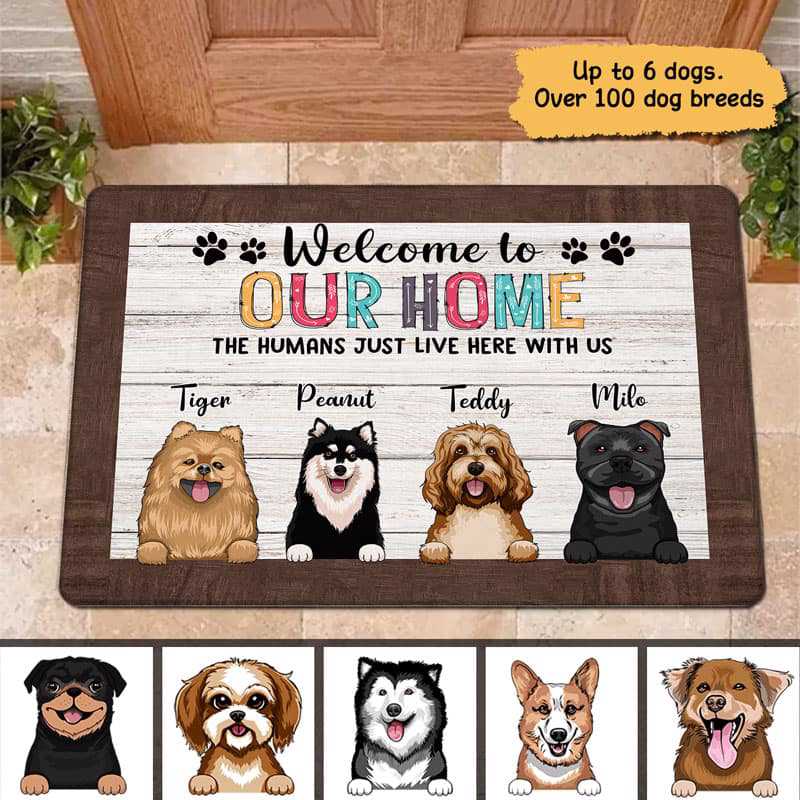 Welcome To Dogs Home Personalized Doormat