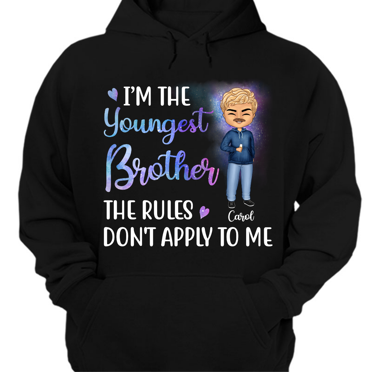 Brother Rules - Sibling Family Gift - Personalized Custom Hoodie