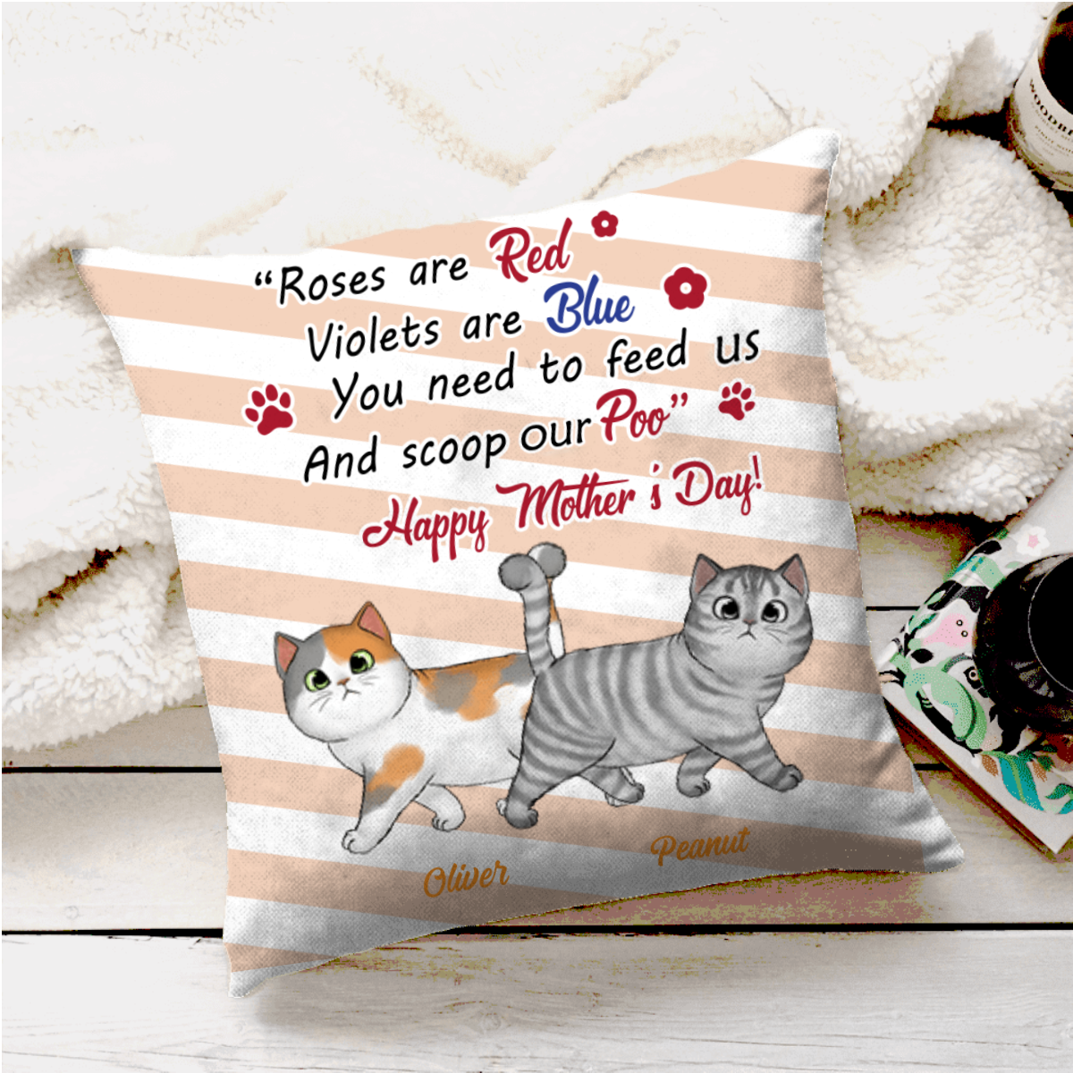 Roses Are Red Violets Are Blue You Need To Feed Me Personalized Cushion Cover