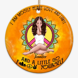 Personalized Yoga Girl - Peace Love & Light Ornament