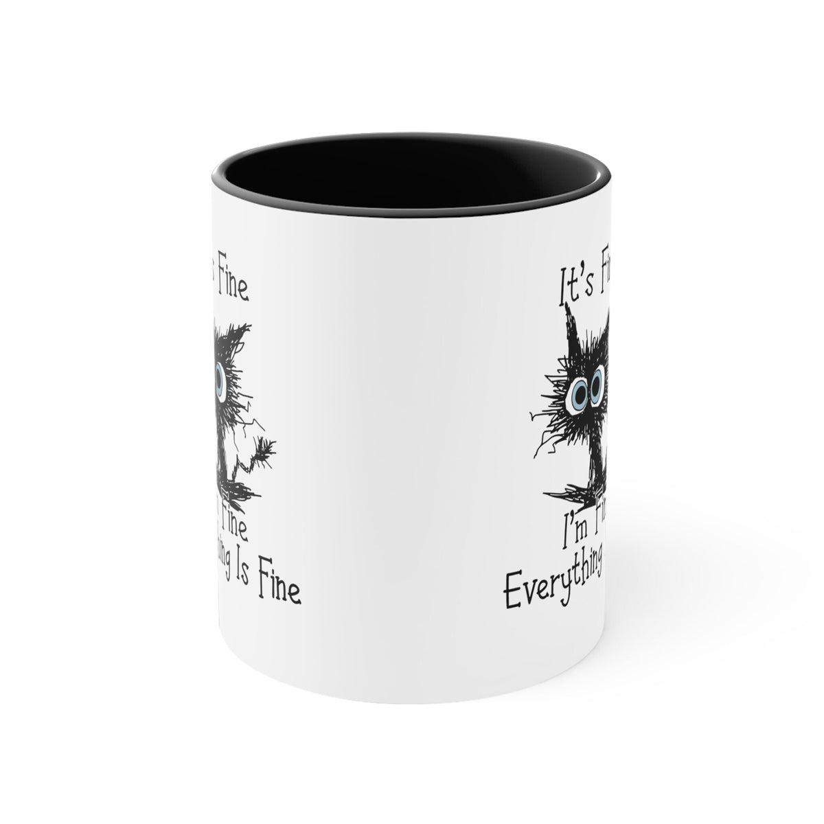 It's Fine I'm Fine Everything is Fine Coffee Mug, Funny, Humor, Cartoon, Gift for Her Him, Present, Birthday, Holiday