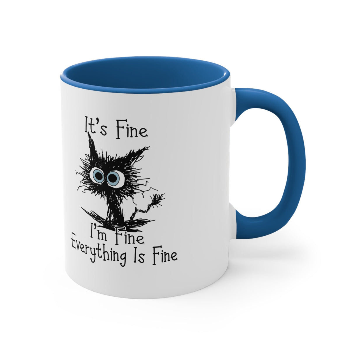 It's Fine I'm Fine Everything is Fine Coffee Mug, Funny, Humor, Cartoon, Gift for Her Him, Present, Birthday, Holiday