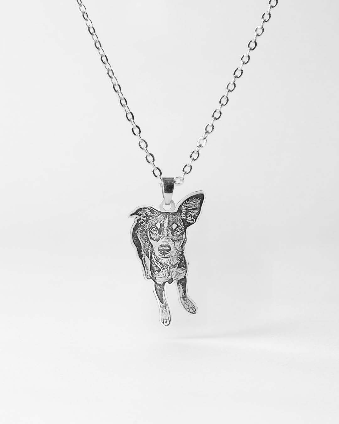 Personalized Silver Necklace, Upload Photo and Names