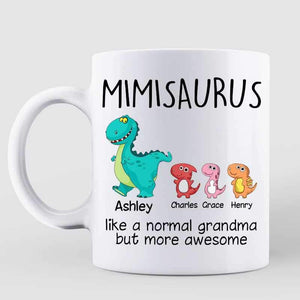 Grandma Mom Auntie Dinosaurs And Kids Personalized Mug