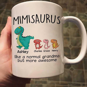 Grandma Mom Auntie Dinosaurs And Kids Personalized Mug