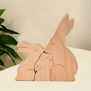 Family Is Forever - Gift For Family - Wooden Pet Carvings, Wood Sculpture Table Ornaments, Carved Wood Decor